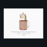 Chocolade Snowman Milkshake Sweet Kerstmis Feestdagenkaart<br><div class="desc">Illustratie van een chocolademaanjar-mokshake met gegripte crème,  warme fudge,  karamel,  chocoladechips,  sproinkles,  sneeuwflake-kerstkoekje en marshmallow-sneeuwman.</div>