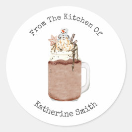 Chocolade Snowman Milkshake uit de keuken van Ronde Sticker