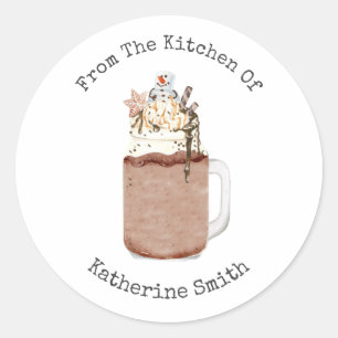 Chocolade Snowman Milkshake uit de keuken van Ronde Sticker