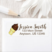 Chocolade Soft Serve Carnival Ice Cone Etiket (Insitu)