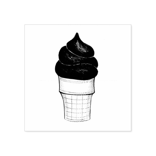 Chocolade Soft Serve Ice Cone Dessert Stempel (Afrduk)