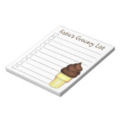 Chocolade Soft Serve Ice Cone Grocery List Notitieblok (Linkerzijde)