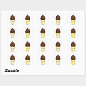 Chocolade Soft Serve Ice Cone Stickers (Vel)