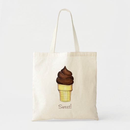Chocolade Soft Serve Ice Cone Sweet Tas (Voorkant)