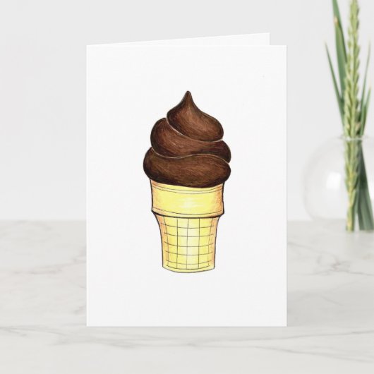 Chocolade Soft Serve Ice Cream Cone Bedankt (Voorkant)
