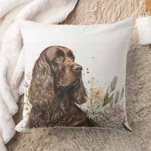 Chocolade Spaniel Mooie Waterverf Schilderij Kussen