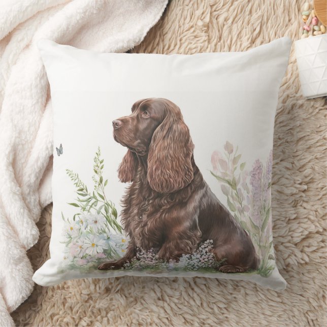 Chocolade Spaniel Mooie Waterverf Schilderij Kussen (Deken)