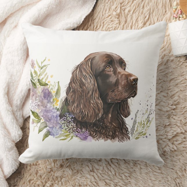 Chocolade Spaniel Mooie Waterverf Schilderij Kussen (Deken)