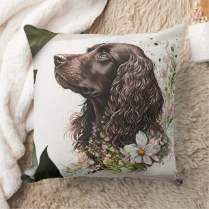 Chocolade Spaniel Mooie Waterverf Schilderij Kussen
