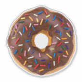 Chocolade sprenkel donut vinyl Sticker (Voorkant)