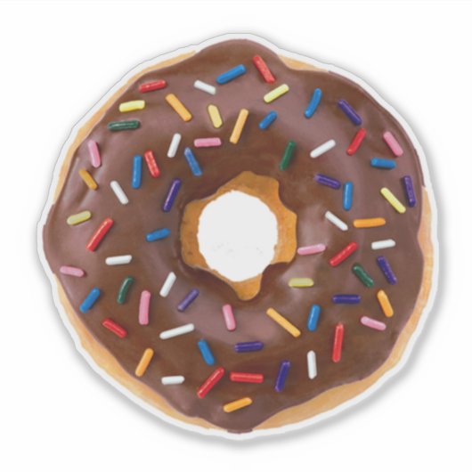 Chocolade sprenkel donut vinyl Sticker (Voorkant)