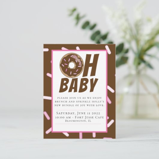 Chocolade Sprinkle Baby shower Briefkaart (Staand voorkant)