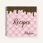 Chocolade Sprinkle Cake Monogram Recipe book Notitieboek (Voorkant)