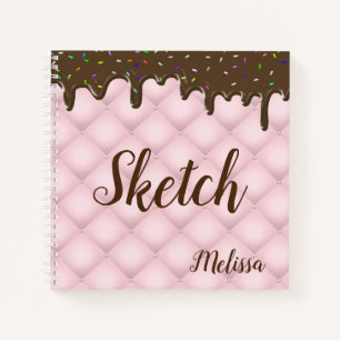 Chocolade Sprinkle Cake Monogram Sketchbook-notebo Notitieboek