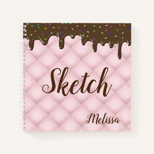 Chocolade Sprinkle Cake Monogram Sketchbook-notebo Notitieboek (Voorkant)
