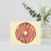 Chocolade Sprinkle donut Briefkaart (Staand voorkant)