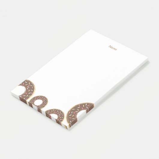 Chocolade Sprinkle Donut Post it Notes (Schuin)