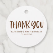 Chocolade Sprinkle Donut Verjaardagsfeest Dank u Bedankjes Labels (Achterkant)