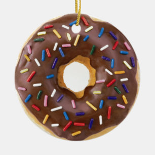 Chocolade Sprinkle Doughnut Keramisch Ornament