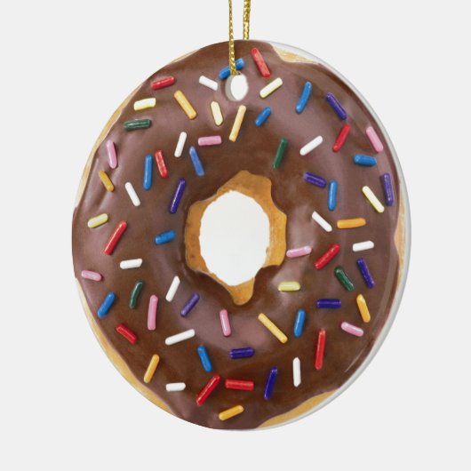 Chocolade Sprinkle Doughnut Keramisch Ornament (Links)