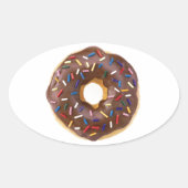 Chocolade Sprinkle Doughnut Ovale Sticker (Voorkant)