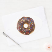Chocolade Sprinkle Doughnut Ovale Sticker (Envelop)