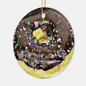 Chocolade Sprinkled Donut Yummy Food Christmas Keramisch Ornament (Links)