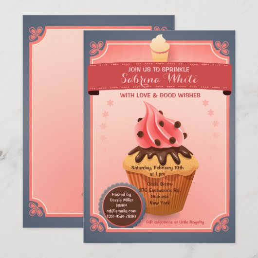 Chocolade Sprinkles Baby Sprinkle Invitation Kaart (Voorkant / Achterkant)