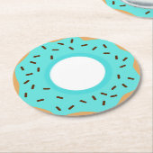 Chocolade Sprinkles Blue Donut Ronde Kartonnen Onderzetter (Gebogen)