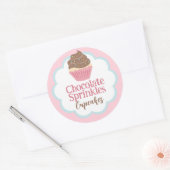 Chocolade Sprinkles Cupcake Scallop Label (Envelop)