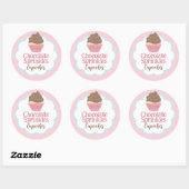Chocolade Sprinkles Cupcake Scallop Label (Vel)