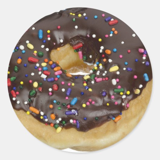 Chocolade Sprinkles Donut Foodie Dessert Stickers (Voorkant)