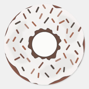 Chocolade Sprinkles Donut Ronde Sticker