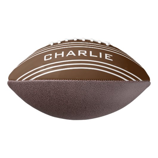 Chocolade Stripes aangepast monogram football (Gedraaid 90)