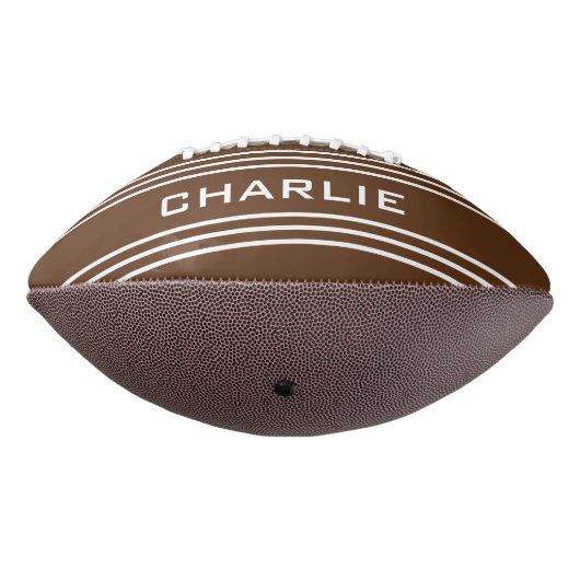 Chocolade Stripes aangepast monogram football (Gedraaid 270)