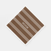 Chocolade Stripes, aangepast monogram papier, serv Servetten (Hoek)