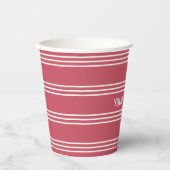 Chocolade Stripes aangepaste tekstpapierbekertjes Papieren Bekers (Voorkant)