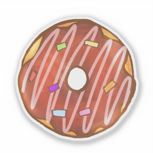 Chocolade Strooide Donut Sticker (Voorkant)