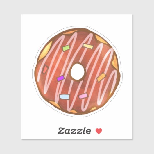 Chocolade Strooide Donut Sticker (Vel)