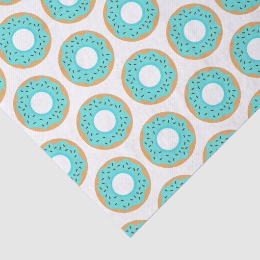 Chocolade strooit blauw donut patroon tissuepapier (Detail)