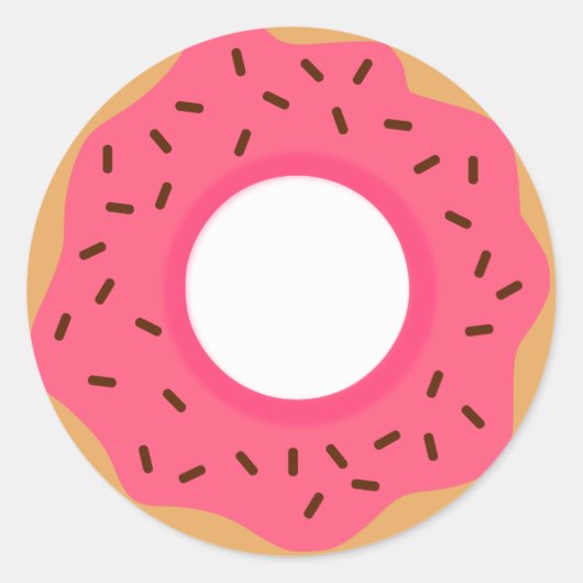Chocolade strooit roze donut ronde sticker (Voorkant)
