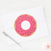 Chocolade strooit roze donut ronde sticker (Envelop)