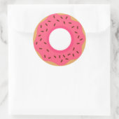 Chocolade strooit roze donut ronde sticker (Tas)