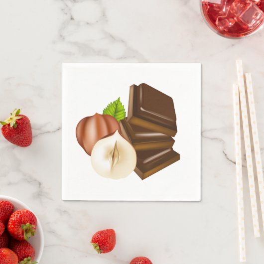 Chocolade stukken papier servetten (Insitu)