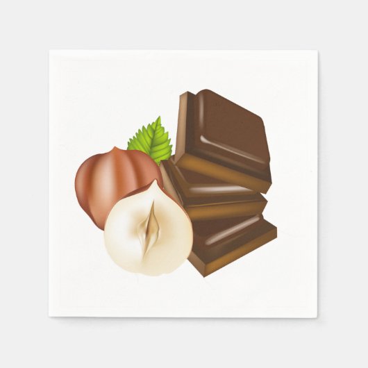 Chocolade stukken papier servetten (Voorkant)