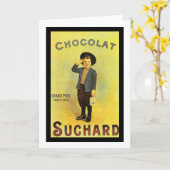 Chocolade Suchard 3 Vintage Ad met Boy Kaart (Gele Bloem)