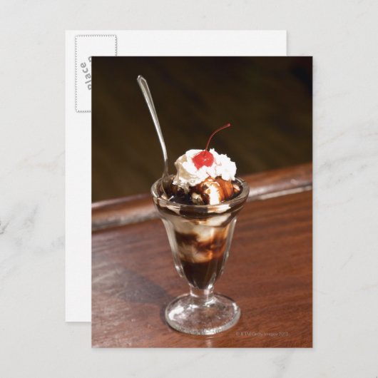 Chocolade sundae briefkaart (Voorkant / Achterkant)