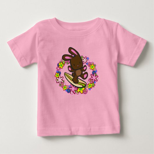 Chocolade Surfing Bunny Baby T-shirts (Voorkant)