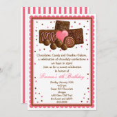 Chocolade Sweet Shop Inivments Kaart (Voorkant / Achterkant)