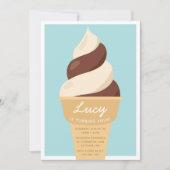 Chocolade Swirl Cone Ice Cream Birthday Party Kaart (Voorkant)